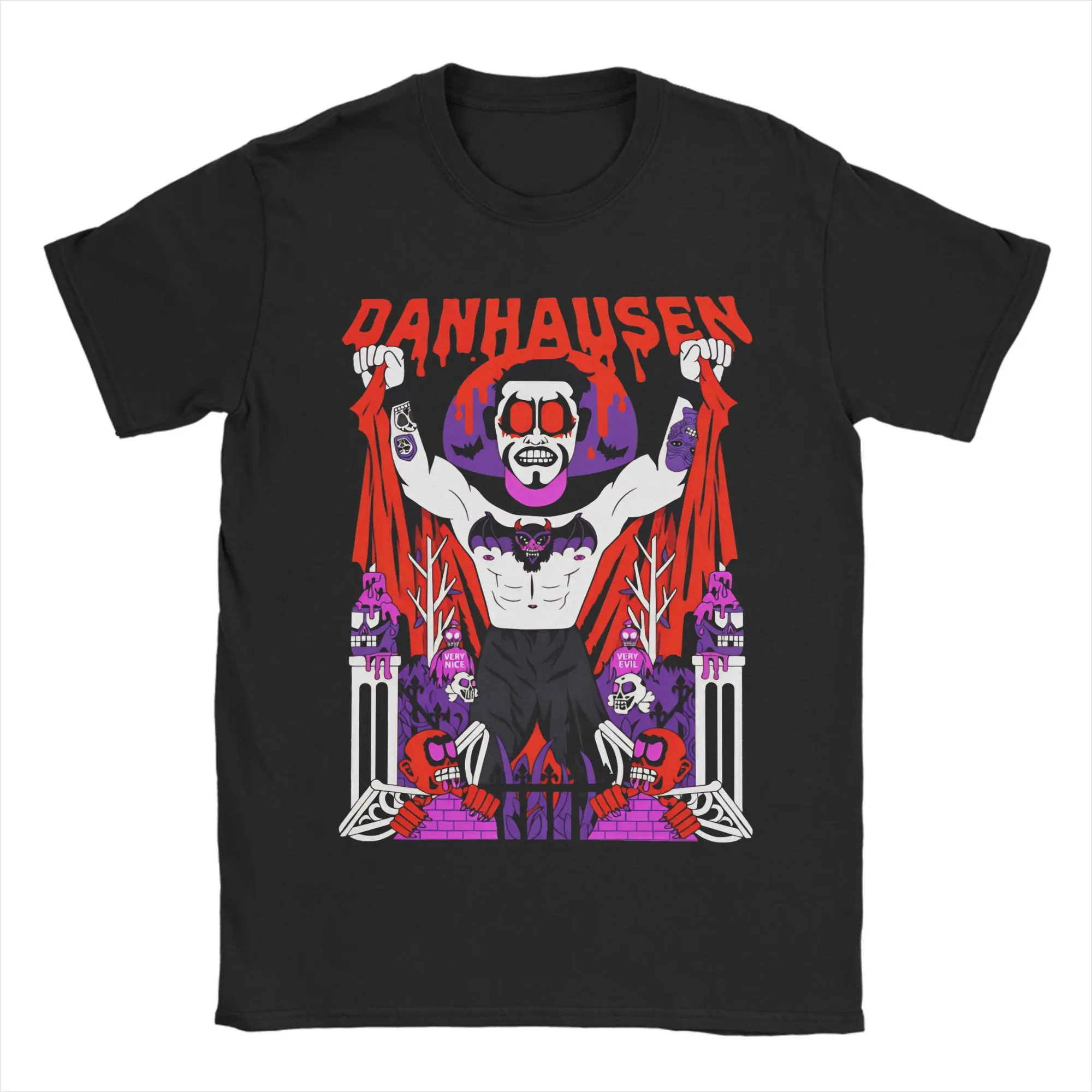 Danhausen Cursed Merch Graphic T-shirt High-Quality Short Sleeve Summer O-Neck Comfortable Streetwear Harajuku Y2k Men Clothing