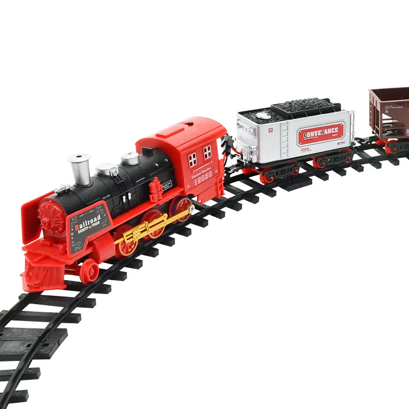 2023 Newest Electric Dynamic Steam RC Track Train Set Simulation Model Toy For Children Rechargeable Children Remote Control Toy