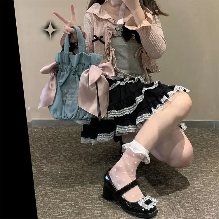 NONSAR Japanese Kawaii Mini Cake Skirt Womens Black Casual Elegant Lolita Sexy High Waist Lace Y2k Aesthetic Sweet Gothic Faldas