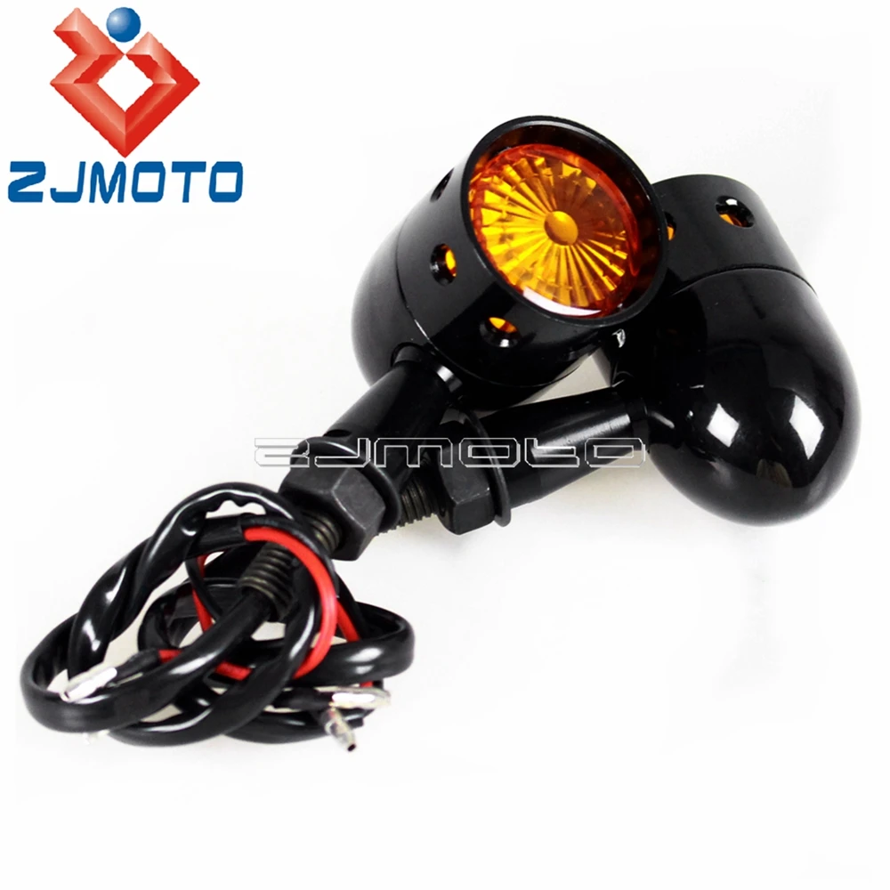 2Pcs Led Motorfiets Richtingaanwijzers Indicator Light Chrome Voor Harley Dyna Softail Chopper Bobber Sportster XL1200 Xl 883 72 48