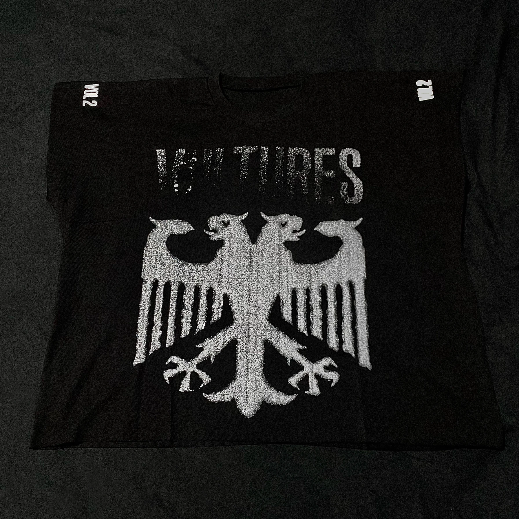Yzy Vultures2 Vol2 Limited Edition Short Sleeve T-Shirt Loose Fit round Neck Youth Fashion Summer Collection