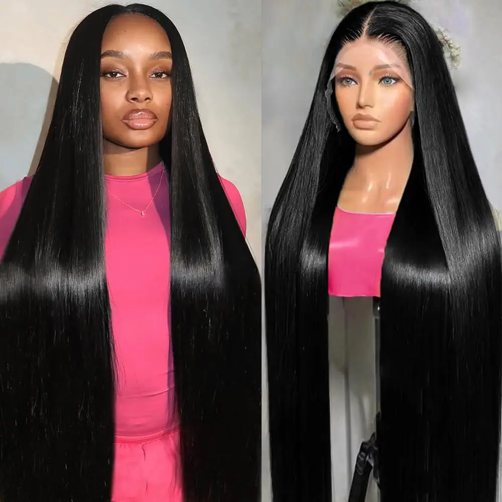 

30 inch straight lace front wigs human hair 13x4 13x6 hd Lace Frontal Wig 200% density bone straight human hair wigs for women