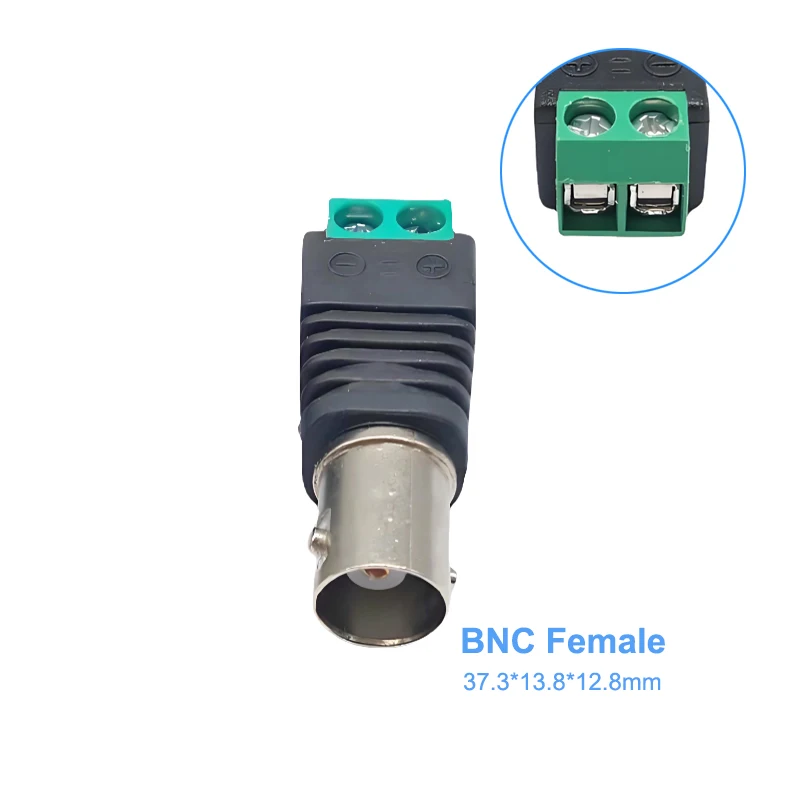 2PCS BNC Male Female CCTV Screw Video Plug Socket 1-36V DC Connector for CCTV Camera Security System