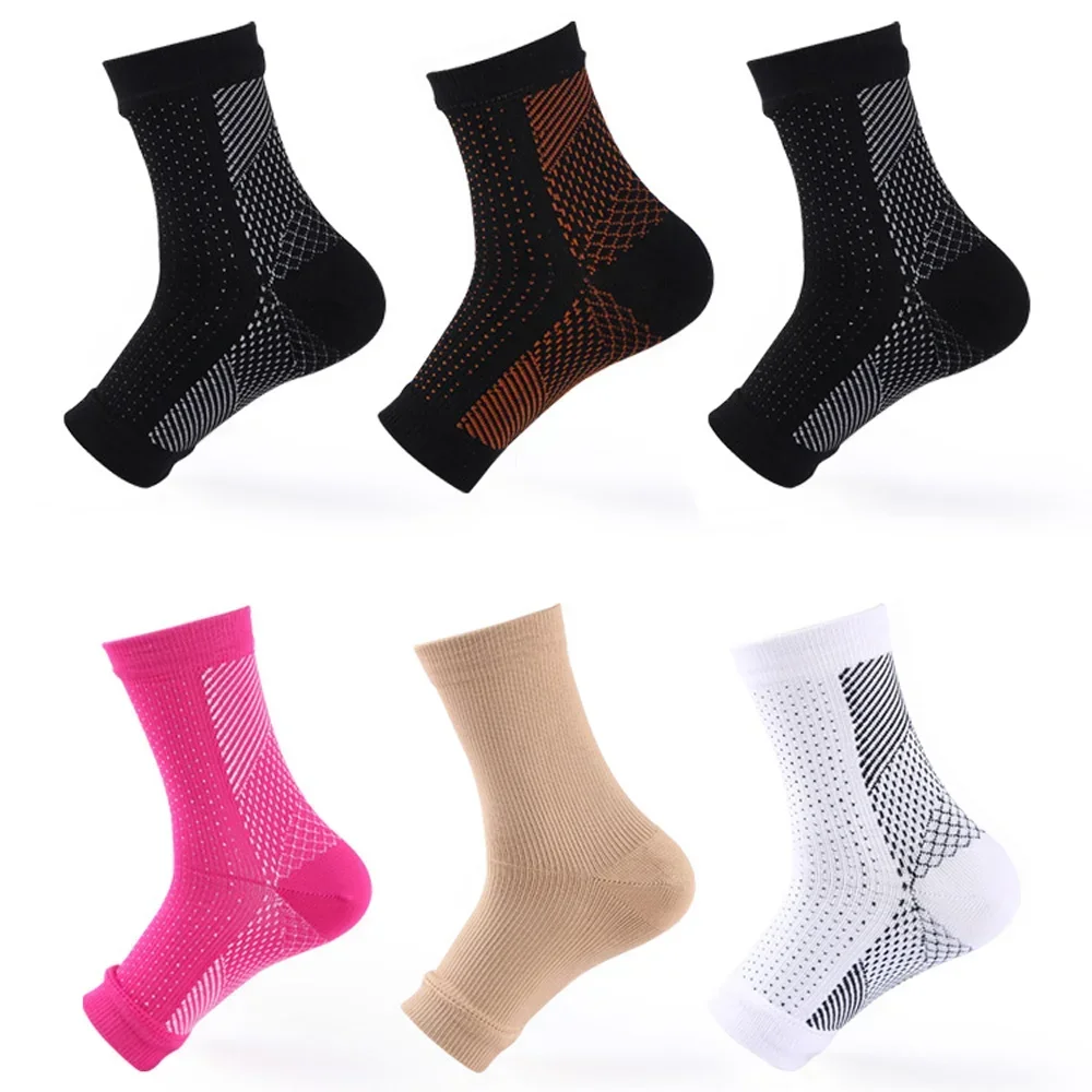 1 Pair Sports Compression Socks To Relieve Heel and Arch Pain Neuropathy Socks Breathable Elastic Ankle Socks