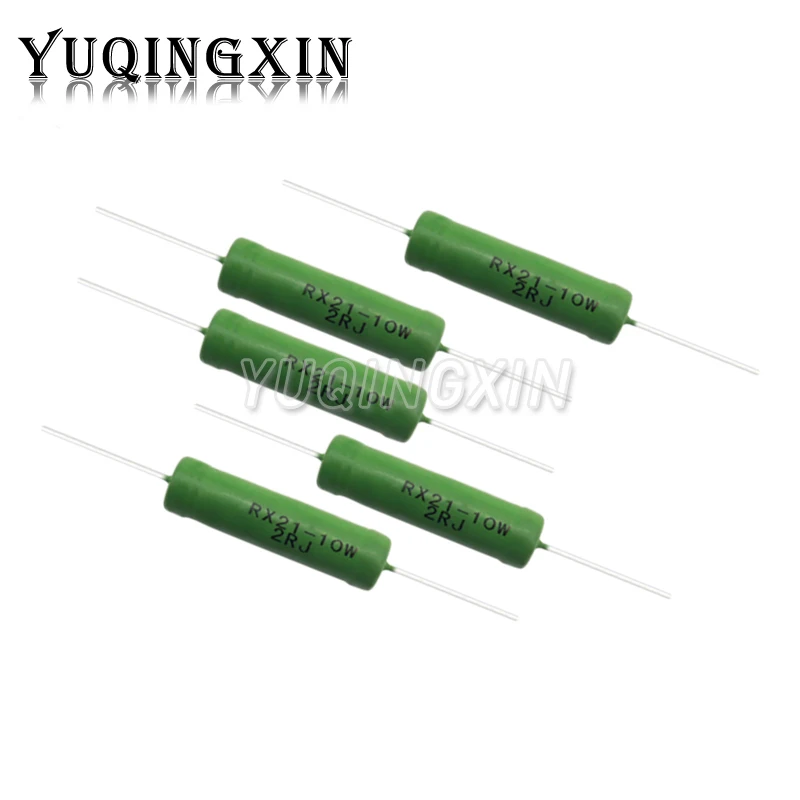 5pcs RX21 10W Wire Wound Resistance 5% 1R 10R 100R 1K 10K 12K 15K 20R 22R 24R 27R 30R 33R 0.05 0.1 0.22 1 10 15 100 ohm Resistor