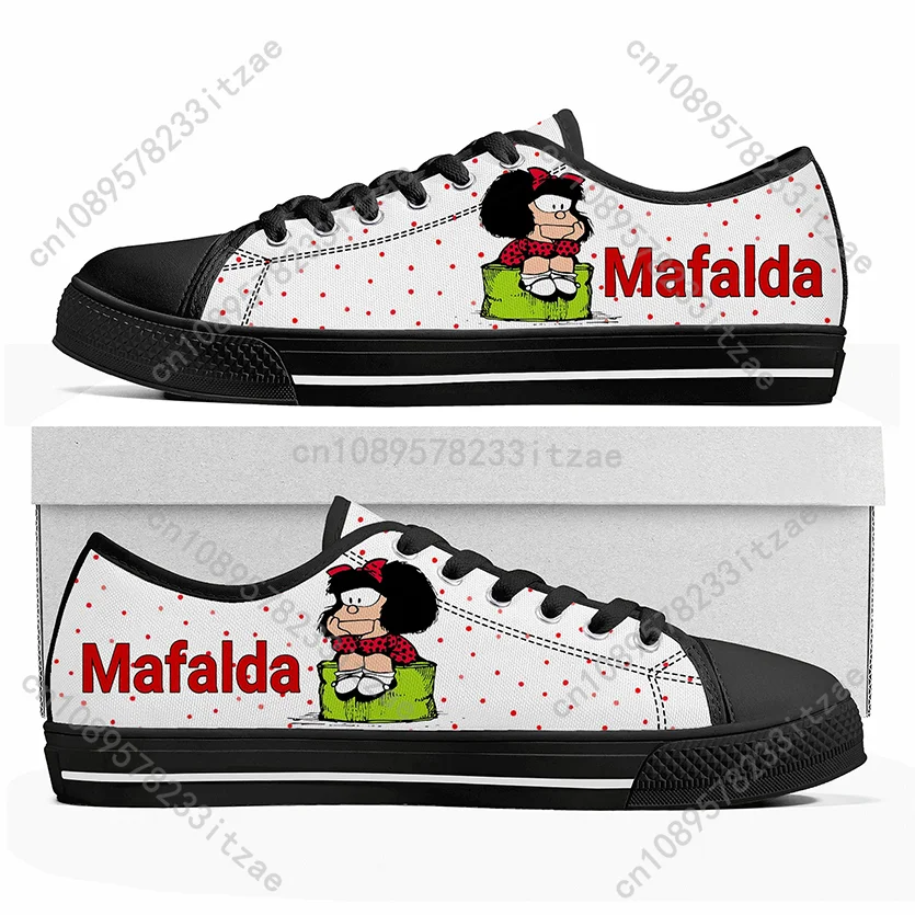 

Hot Cartoon Role Mafalda Low Top Sneakers Womens Mens Teenager High Quality Fashion Canvas Sneaker Couple Custom Built Shoes