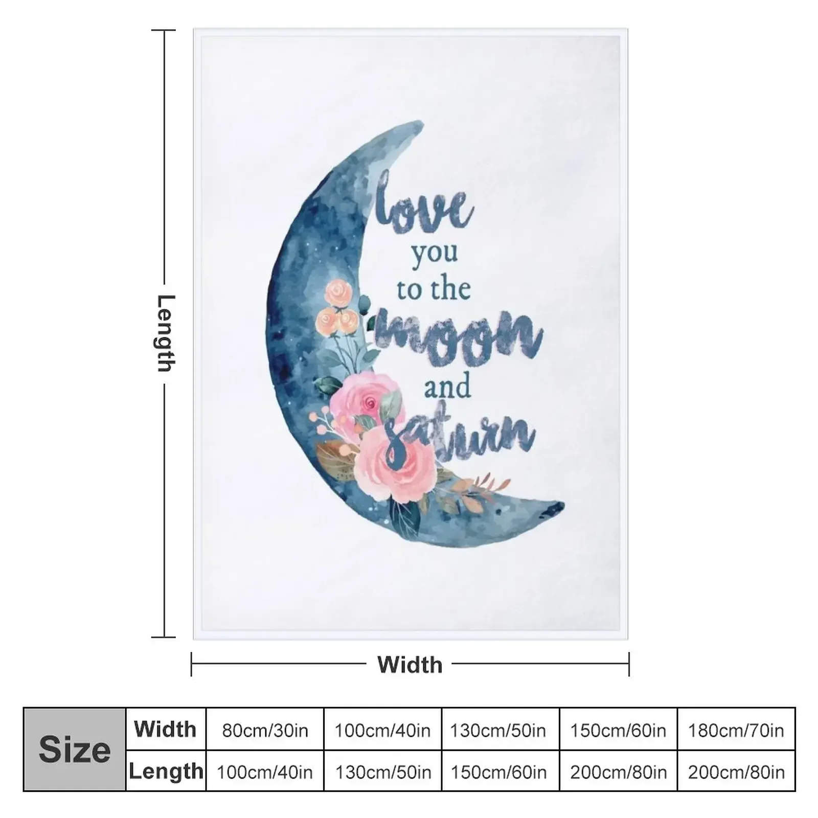 love you to the moon and saturn seven Throw Blanket Warm Soft Beds for winter Blankets