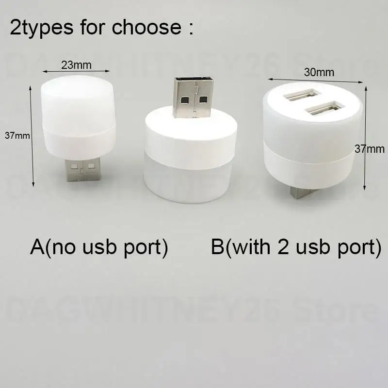 Mini 2 USB DC port Plug Lamp LED Night Light 5V 1W Eye Protection Book reading for Computer Mobile Power Charging U26