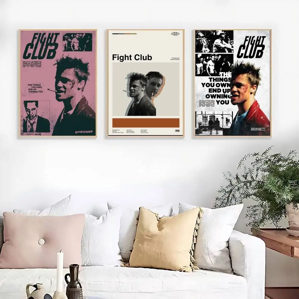 Fight Club Posters Kraft Paper Vintage Poster Wall Art Painting Study Aesthetic Art Wall Stickers