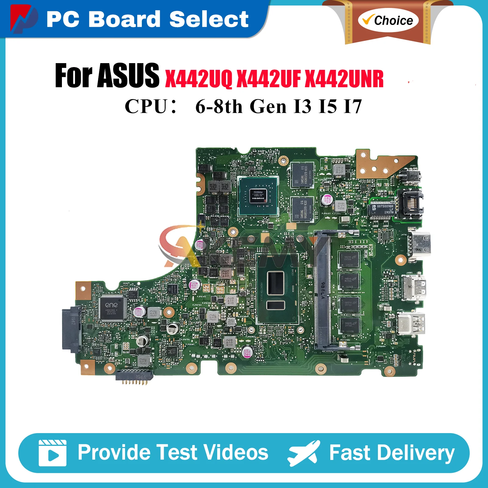 

X442UQ Laptop Motherboard For ASUS X442UF X442U F442U X442UNR A442U X442URR X442UAR X442UR X442UQ R419u Mainboard I3 I5 I7 CPU