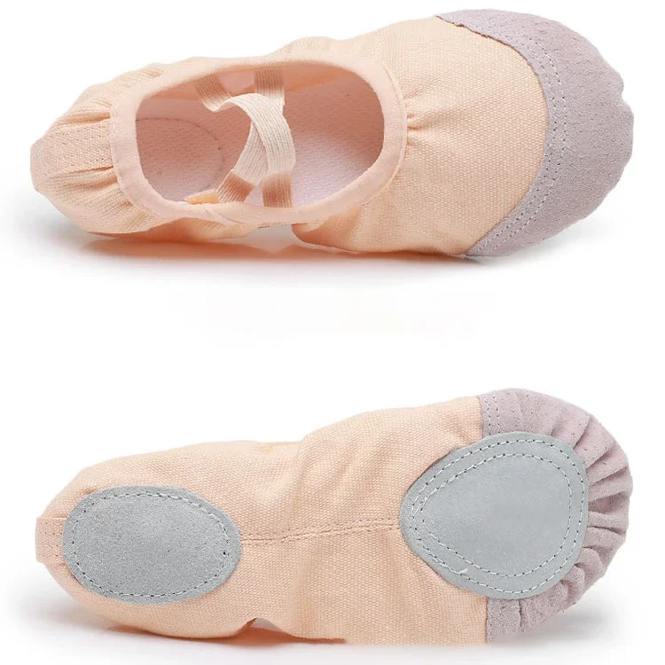 Mode adulte enfants chaussures de Ballet femme tissu élastique semelle fendue femmes chaussure de danse formation folklorique confortable filles salle de sport chaussures de Yoga