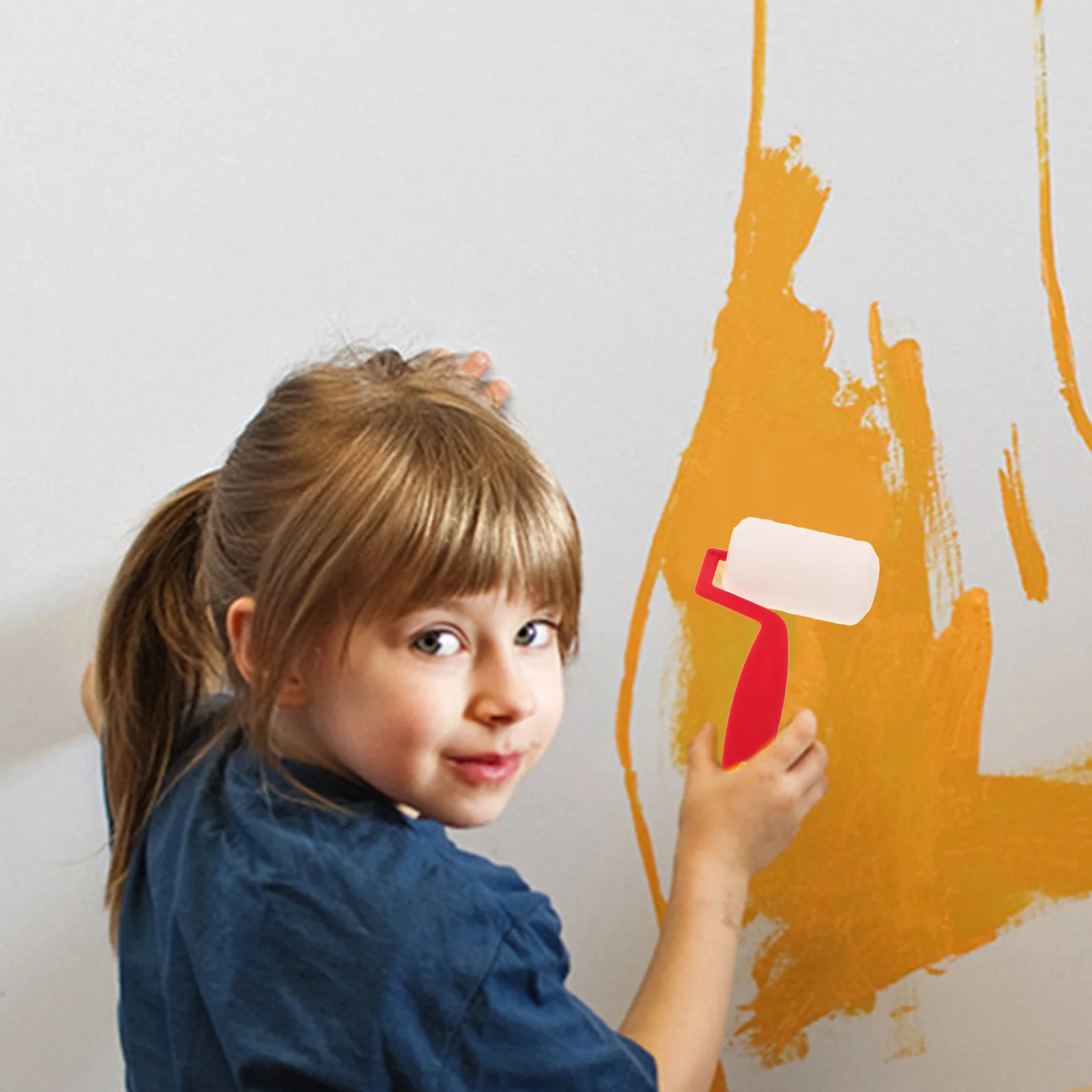 

Small Paint Roller Mini Roller Set 6 Inch Ergonomic Handle Wall Painting Tool Kids Paint Brush for Detailed Patterns and Repairs