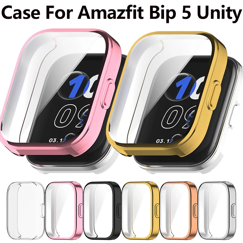 TPU Screen Protector Case For Amazfit Bip 5 Unity Smart Watch Full Coverage Protective Shell for Amazfit Bip5 Unity Accessories