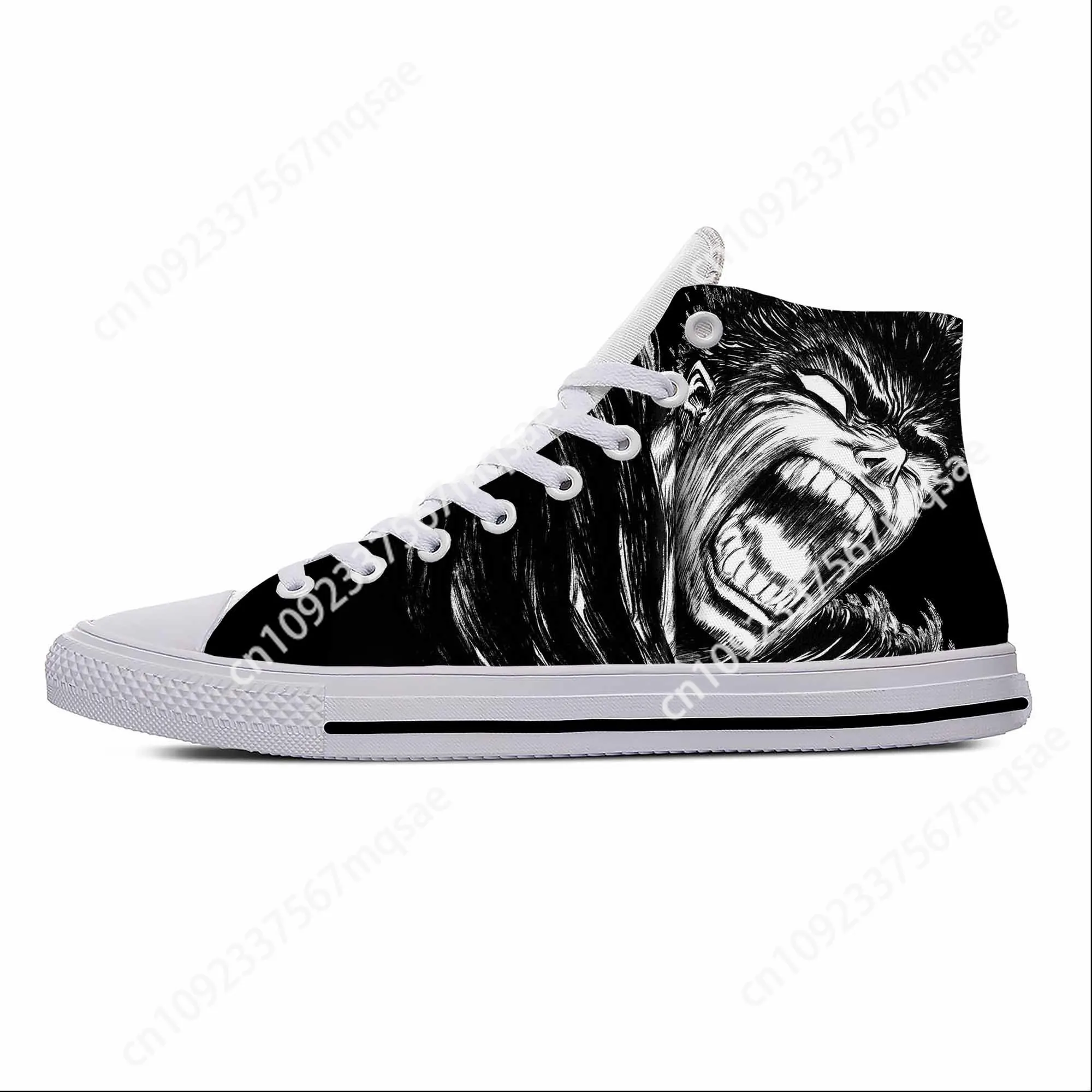 

Anime Manga Cartoon Berserk Guts Black Swordsman Casual Cloth Shoes High Top Lightweight Breathable 3D Print Men Women Sneakers