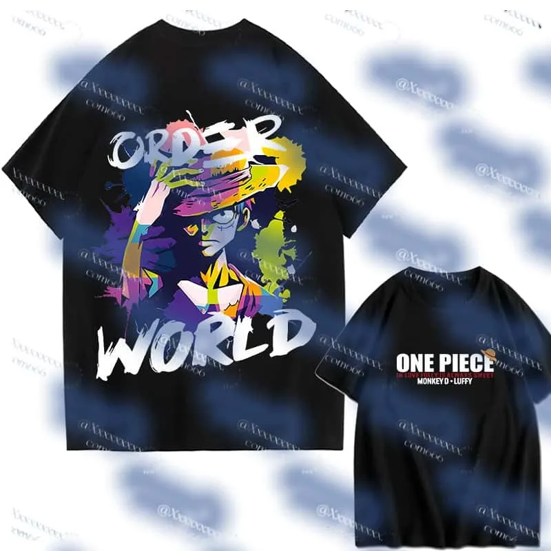 صيف 2026 أنيمي مطبوعة الكبار الرجال والنساء الأسرة نفس النمط فضفاض ، التجفيف السريع تصميم الأزياء عادية تي شيرت