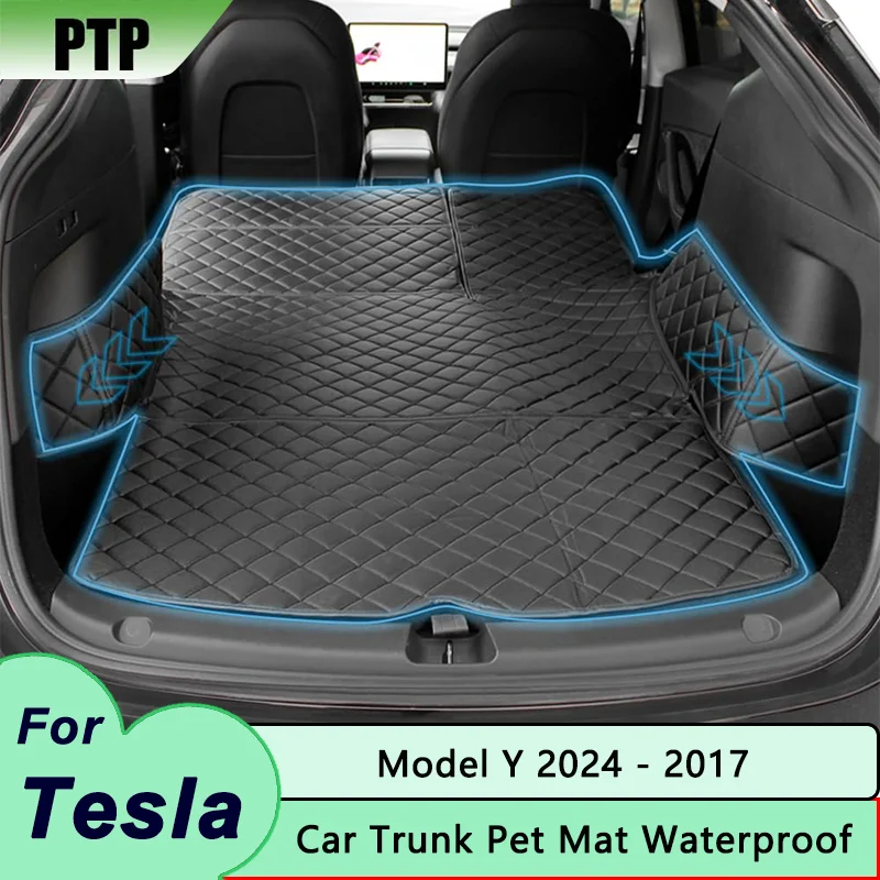 

For Tesla Model Y 2024 Trunk Mat Pet Mat Waterproof Cargo Liner Car Seat Protector Floor Mat All-Weather Interior Accessories