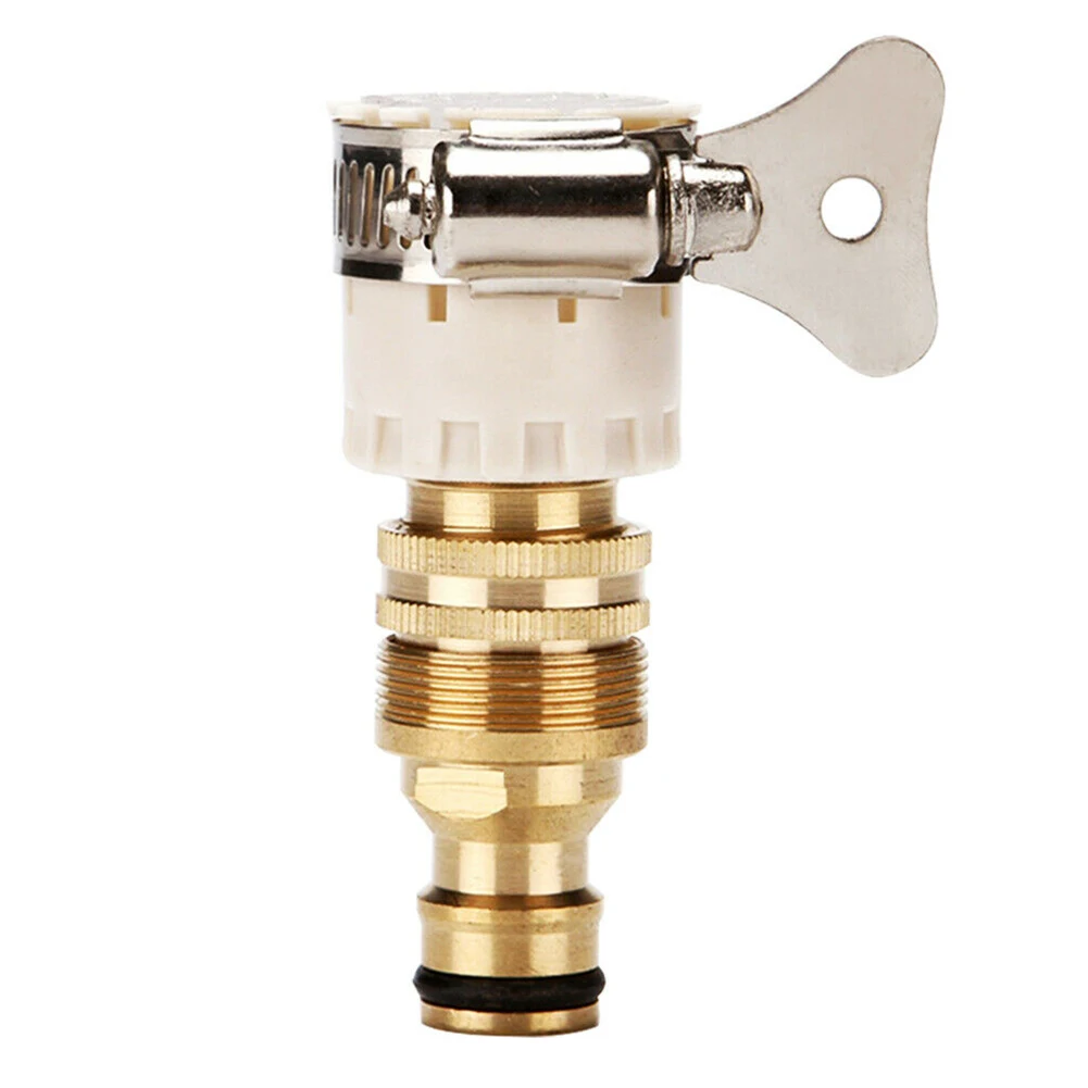 

Tap Connector Faucet Adapter Aluminium Alloy Pipe Washing Machines Water Hose White&Gold 1 Set 15-23mm Dishwashers