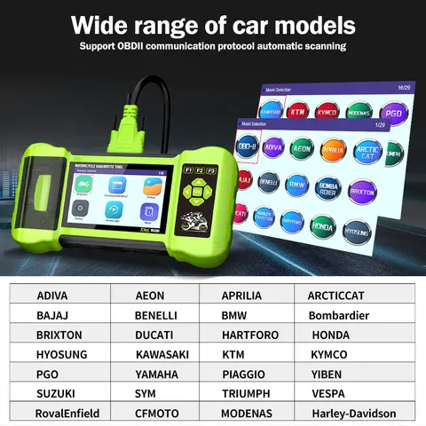 JDiag M300 OBD2 स्कैनर मोटरसाइकिल डायग्नोस्टिक टूल AEON BMW DUCATI और Kawasaki के लिए 10 best sales डुकाटी उपकरण - №8