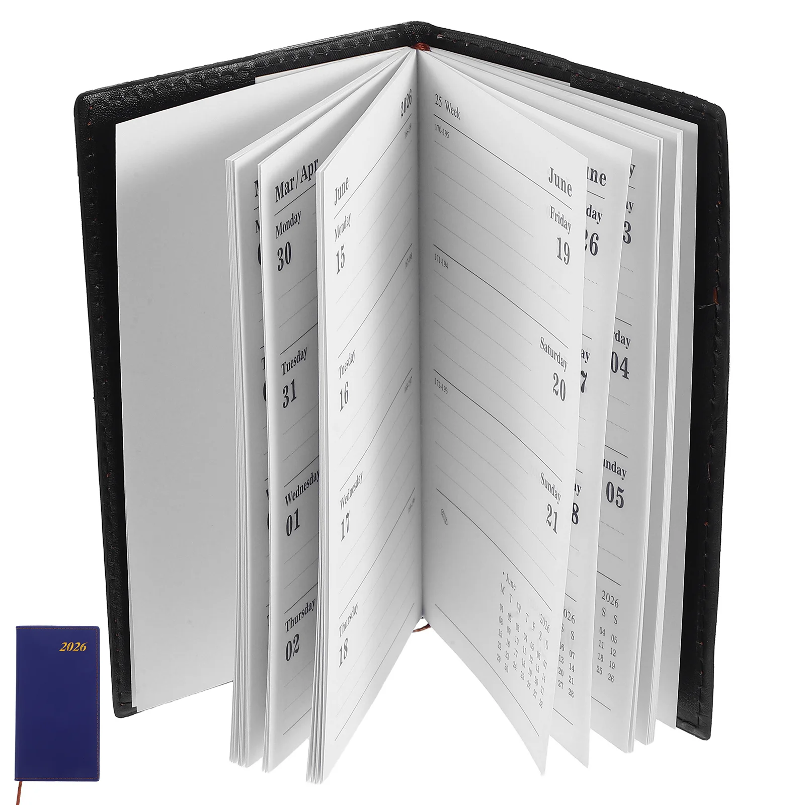 

A6 2026 Weekly Planner Small Diary Sturdy Faux Longevity Work Study Travel Organized Schedule Weekly Planner