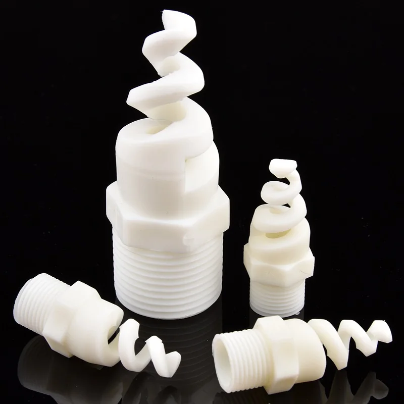 

3/8" 1/2" 3/4" 1/4" 1" Male Thread Plastic Spiral Nozzle Cone Atomizing Nozzle Cooling Tower Sprinkler Garden Lawn Sprinkler