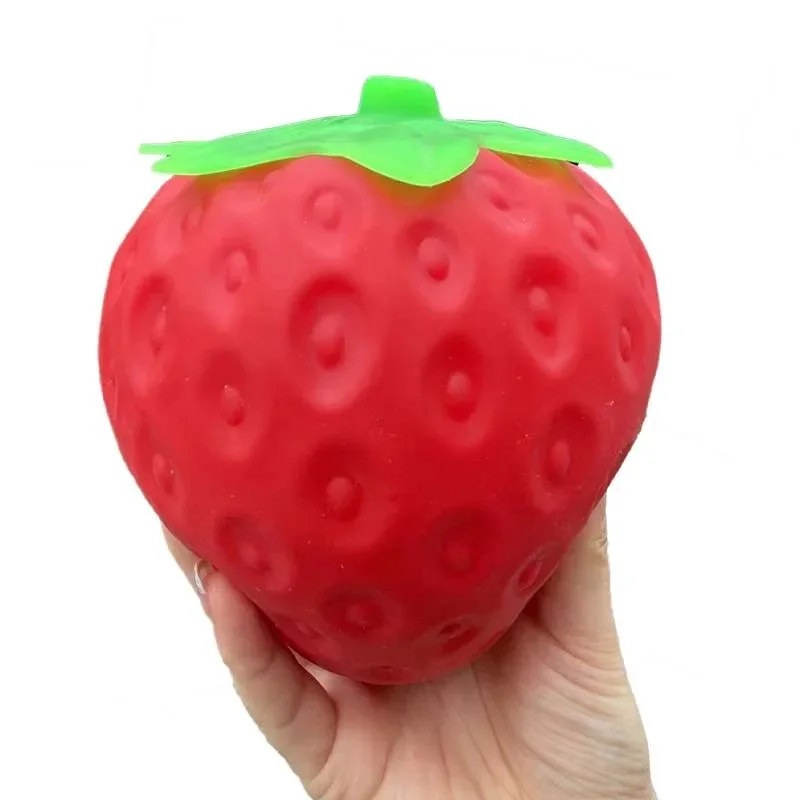 Giant Strawberry Squishy Toy Extra Large Size Strawberry Fidget Toys Slow Rising Shapeable Venting Ball for Adults Friends Gifts