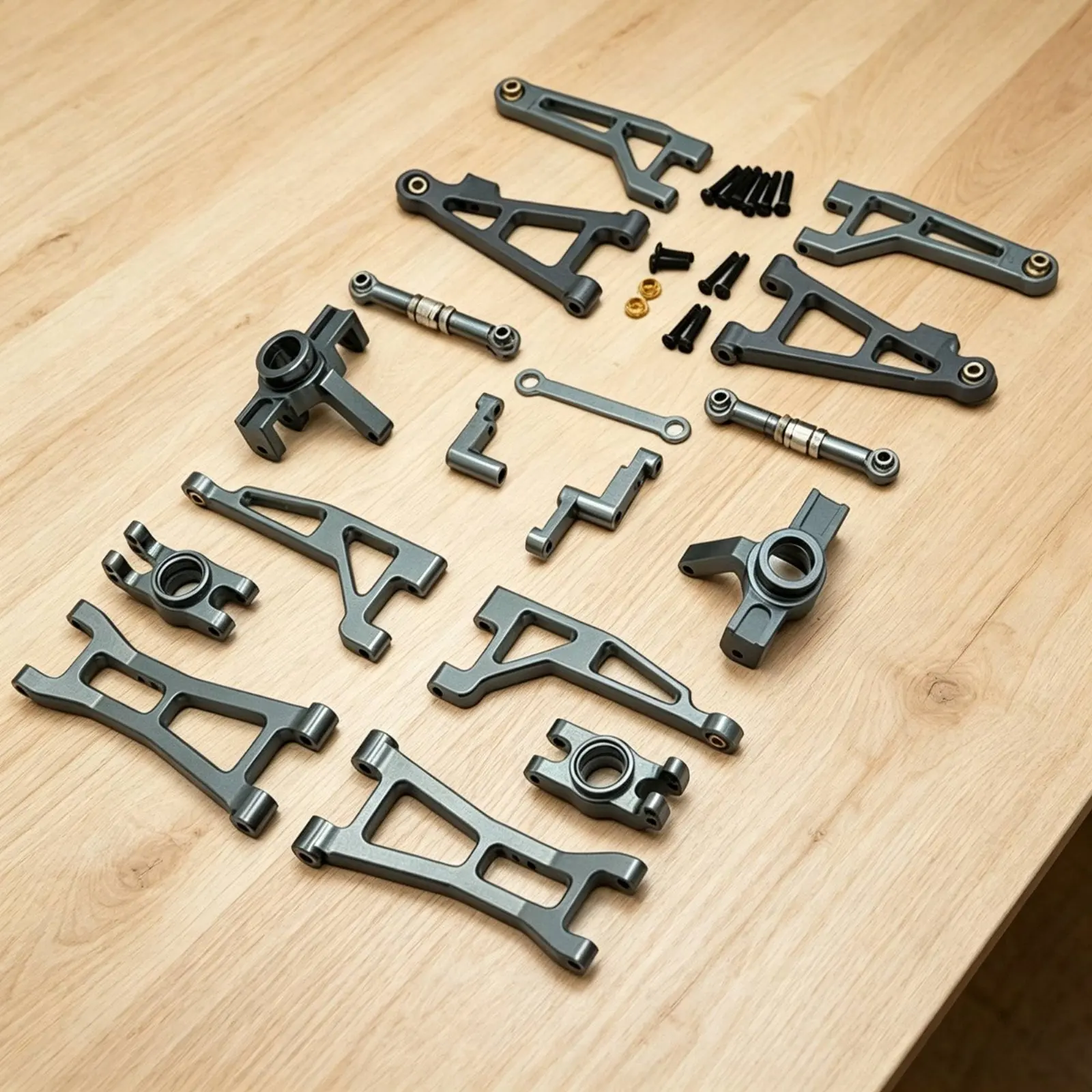 

1/16 Scale Car Modification Parts Sturdy 1/16 Scale RC Car Chassis Support System Kit Metal Modification Parts Kit Sturdy Duty