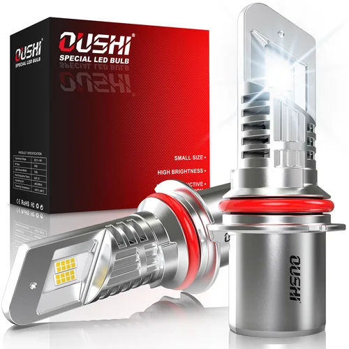 Imagen 1 del producto 2 uds 9007 HB5 bombillas LED para faros de coche para vehículos, con lámpara de circulación diurna DRL luces antiniebla luces altas y bajas 20000 lúmenes