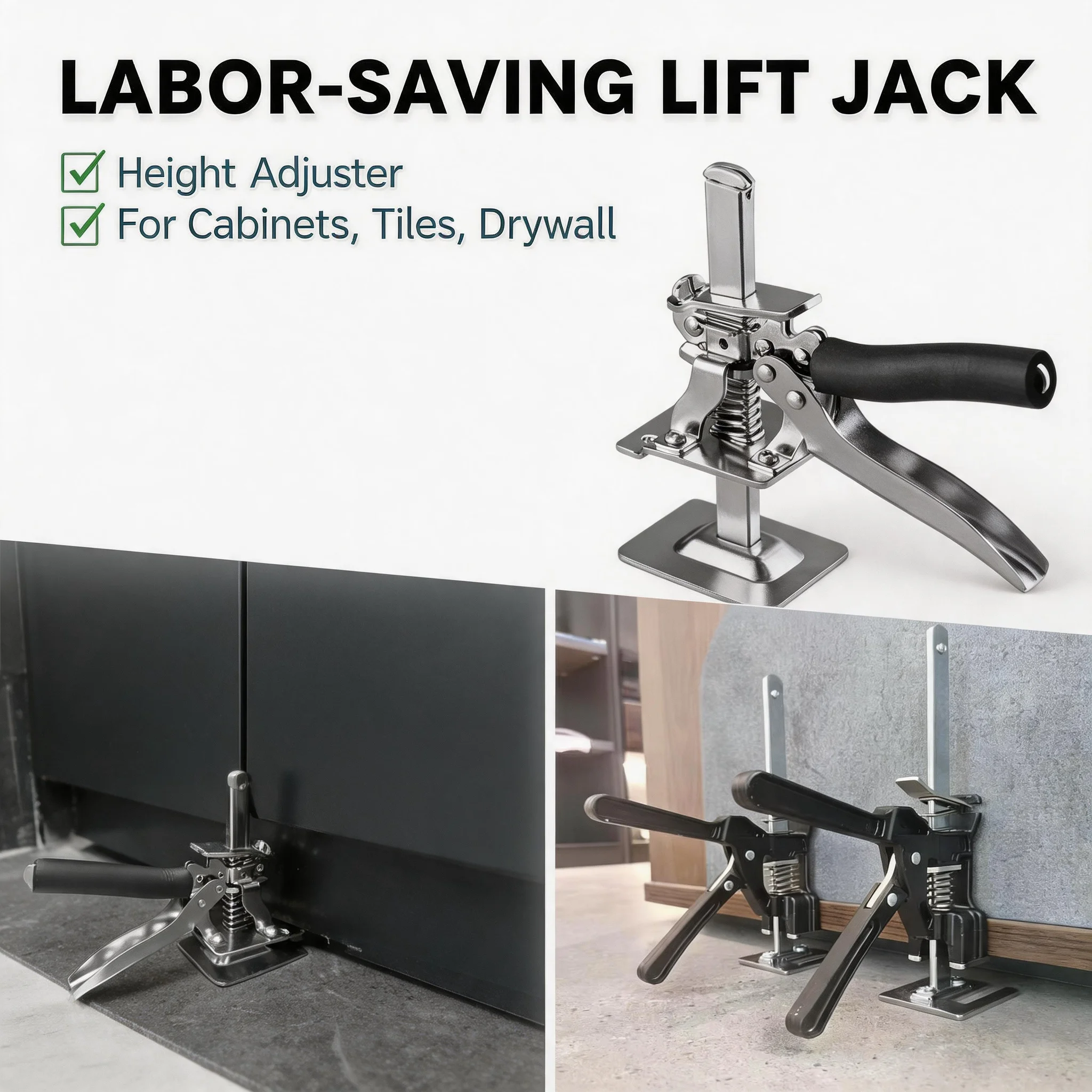 1PCS/2PCS Tile Height Adjuster Lifting Tool Labor-Saving Arm Jack Drywall Door Panel Cabinet Board Lifter Elevator