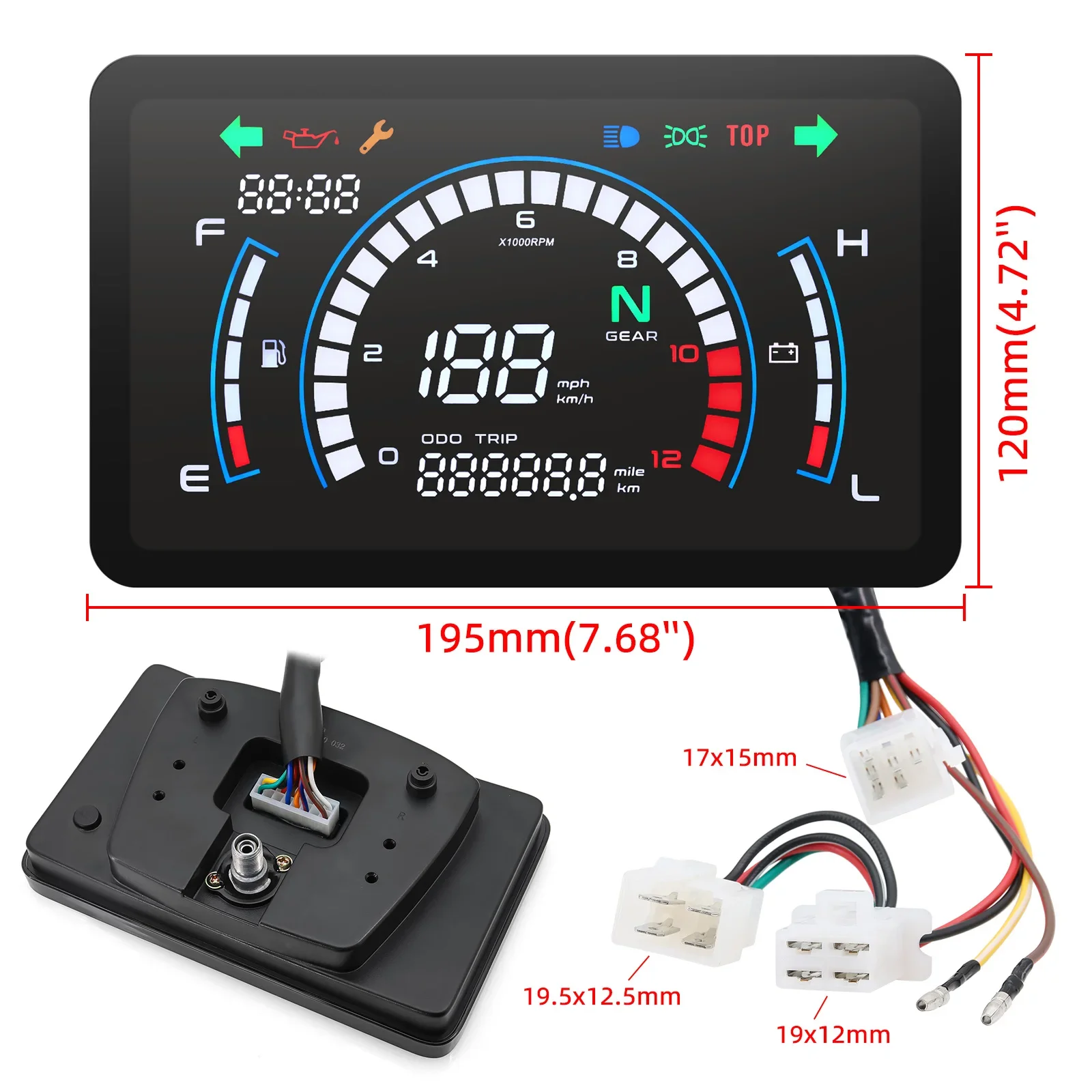 عداد السرعة الرقمي الجديد للدراجات النارية Assy Motobike لوحة القيادة مع مقياس الوقود الفولتميتر لهوندا EX5 Dream /EX5