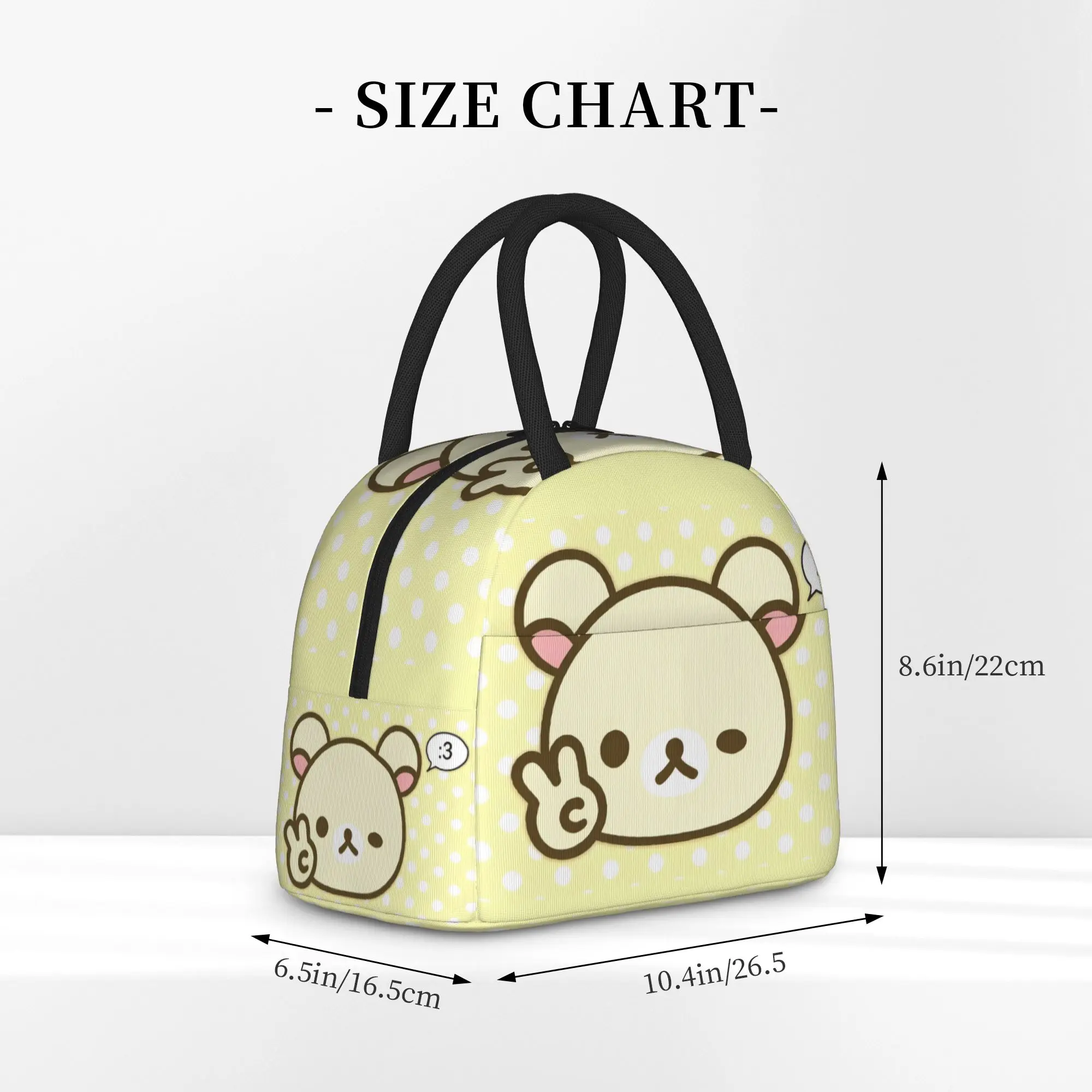 Cute Rilakkumas Bear  Insulated Lunch Bags Cooler Bag Meal Container  Portable Tote Lunch Box Girl Boy Beach  Travel