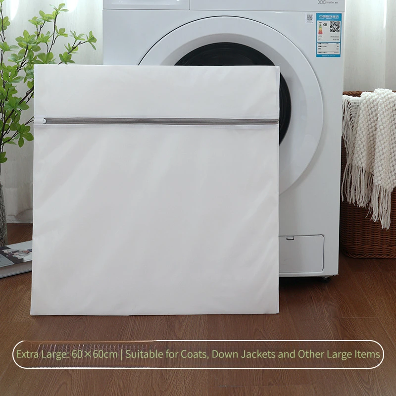 2pcs Set of Extra Large Mesh Bags 23.62 X 23.62 Inches,Thickened Durable Zipper Design, Special for Washing Blankets, Curtains
