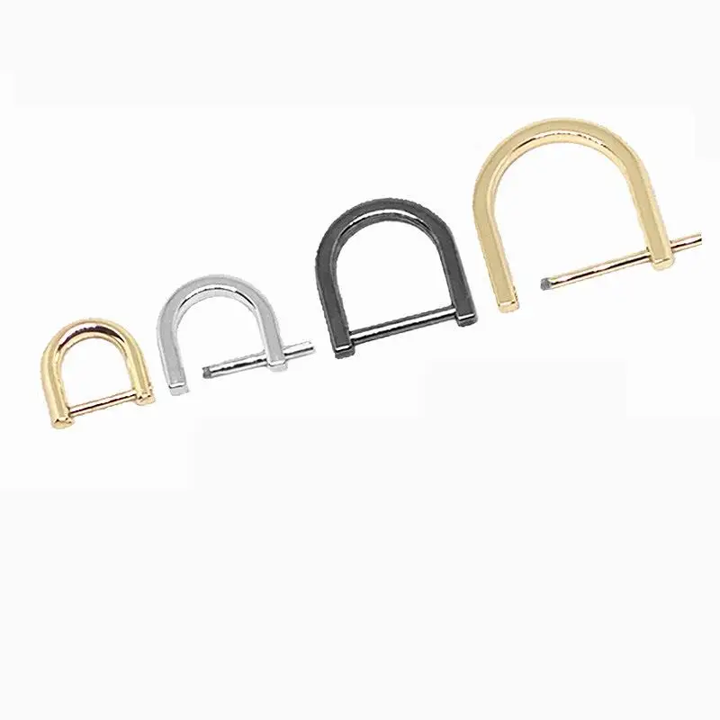 2pcs Metal Opening D Ring Buckle Detachable Dee Buckle Carabiner Clasp for Leather Craft Bag Belt Strap Handle Shoulder Webbing