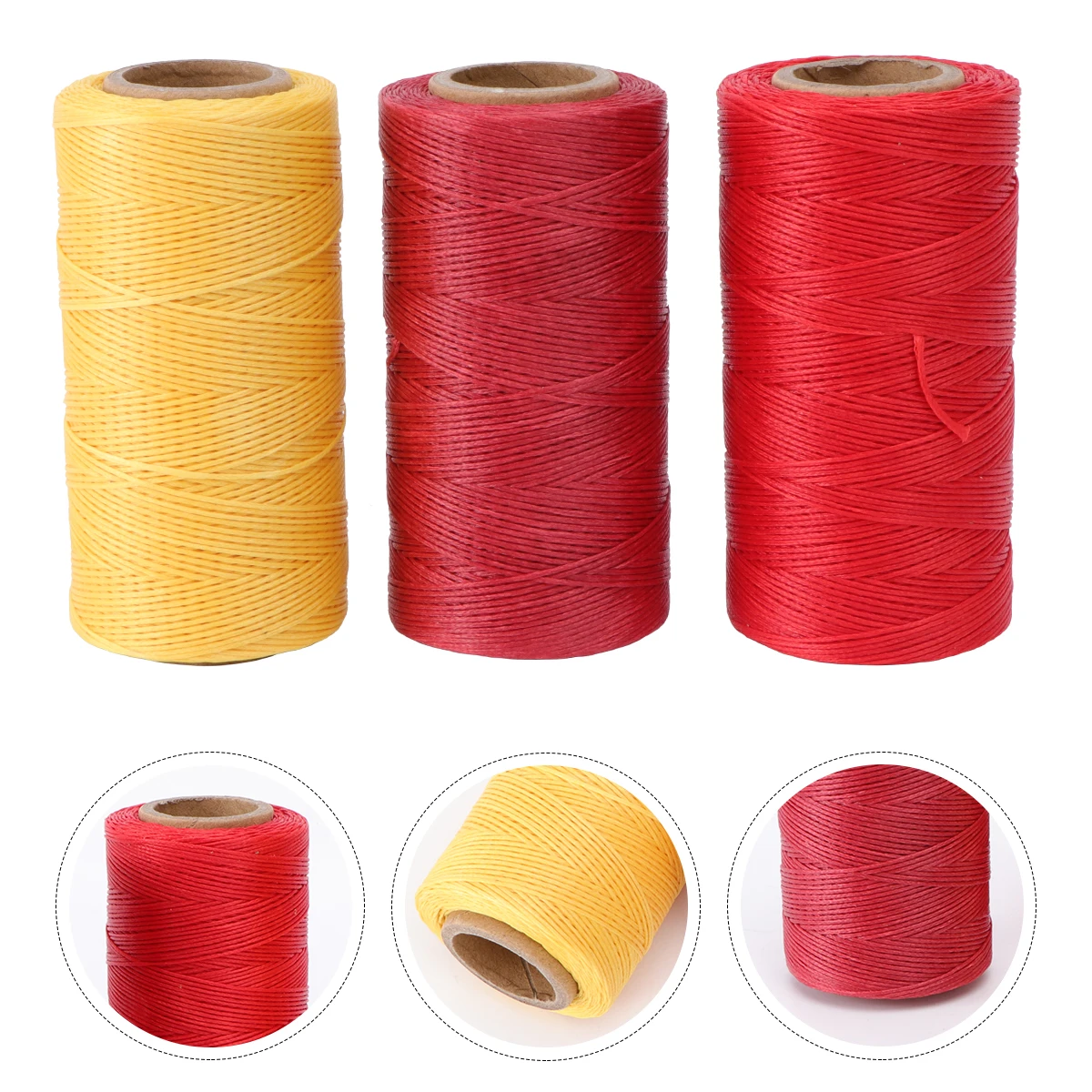 

3 PCS Hand-woven Wax Thread Craft DIY Tools Flat Line Colorful Stitching Cord Waxed Sewing