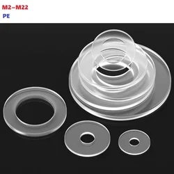 PE Plastic Nylon Transparent Insulating Soft Plain Gasket Pad Ring Spacer Flat Washer M2 M3 M3.5 M4 M5 M5.8 M6 M8 M10 M12~M22