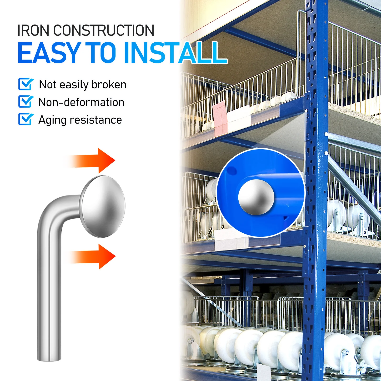 100 個工業用パレットラックドロップピン安全ボルトユニバーサル倉庫棚クリップヘビーデューティーアイアンシルバー M5