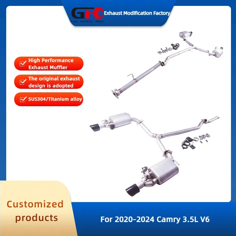 

GFC 304 Stainless steel Catback High-Performance Electronic Valve Exhaust Muffler System for 2020-2024 Camry 3.5L V6