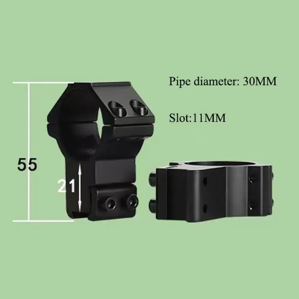 2PCS Hunting Scope Mount Ring Double Nails Aluminum Alloy Flashlight Mount Polishing Picatinny Rail 11mm 20mm Dovetail