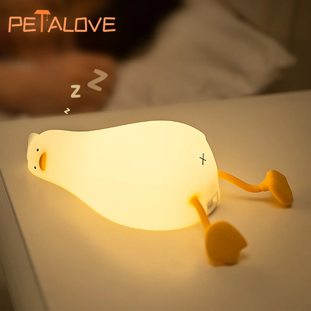

4 Styles Duck Kawaiii Night Lights 3 Modes Touch Sensor Lamp Eye Protection LED Nightlights for Room Decor Halloween Xmas Gift