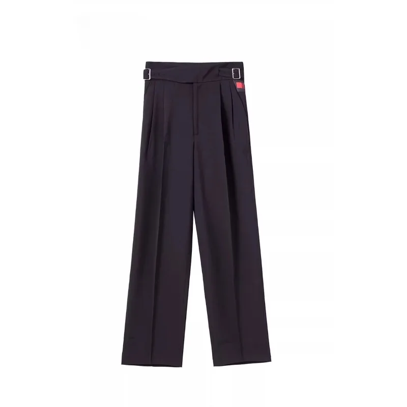 Calças de dança latina personalizadas, roupa de prática de cintura alta masculina, calças profissionais de dança de salão, pernas largas