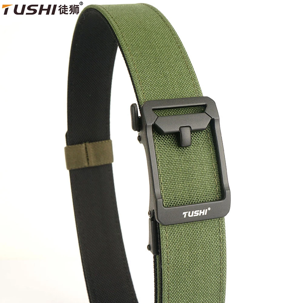 TUSHI New Military Gun Belt for Men Nylon Metal Automatic Buckle Police Duty Belt Tactical Outdoor Girdle IPSC Accessories