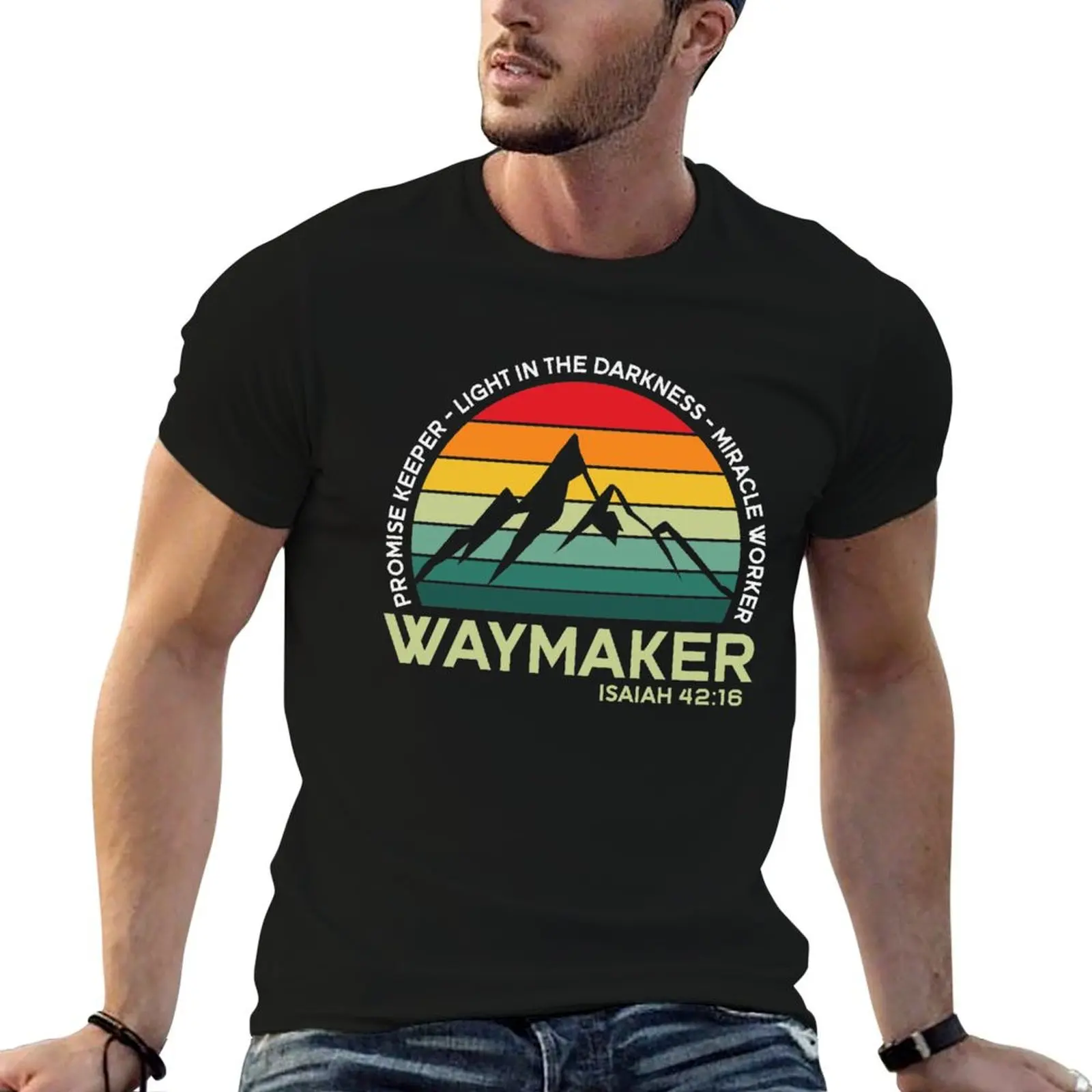 T-Shirt Waymaker Miracle Worker Promise Keeper pour homme, t-shirt en coton, t-shirt de luxe pour homme, t-shirt de créateur