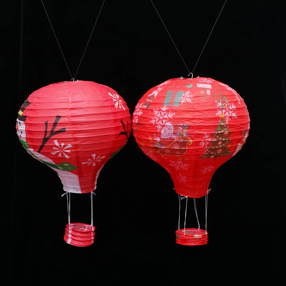 

5Pcs Christmas Paper Hot Air Shape Foldable Hanging Indoor Outdoor Festival Party Decoration Santa