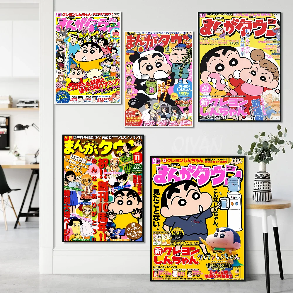 Cartoon C-Crayon S-Shin C-Chan Cute Poster Stickers Art Wall Murals Decor Game Room Decor Gifts HD Painting