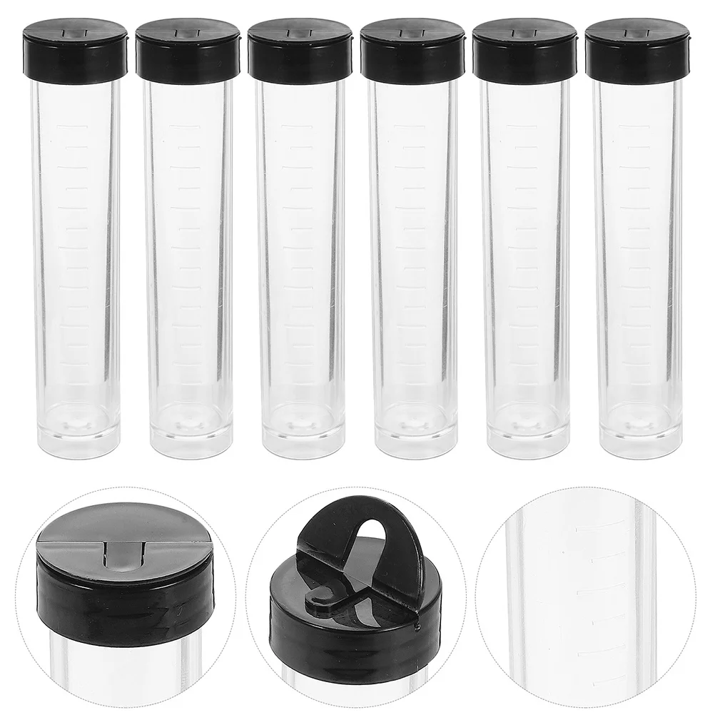 

20Pcs Transparent Storage Tubes 10Ml Clear Plastic Sealed Bottle Leakproof Lightweight Container for Knitting Needles Lab Use
