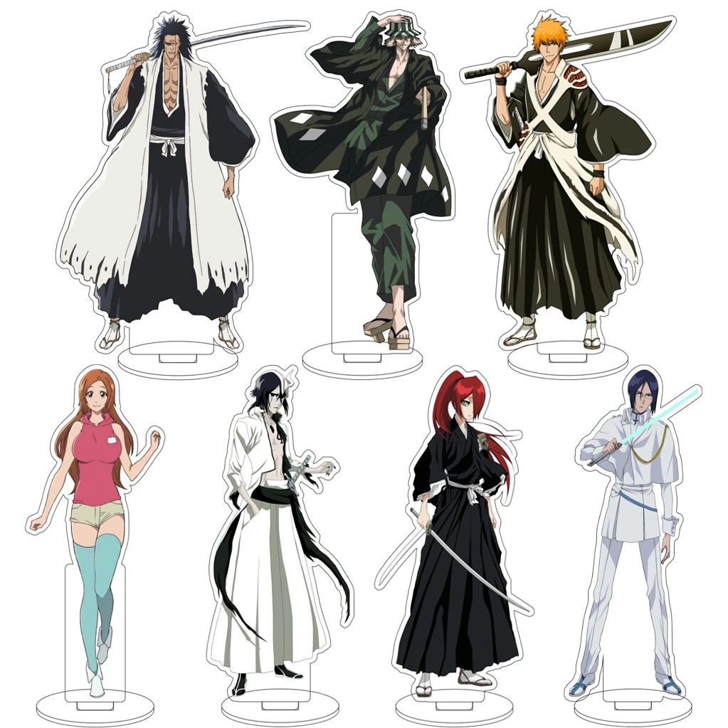 Figuras Acrílicas de 16 cm del Anime BLEACH: Kurosaki Ichigo, Hitsugaya Toshiro, Kuchiki Rukia, Ishida Uryuu, Inoue Orihime, con Base, para Coleccionar