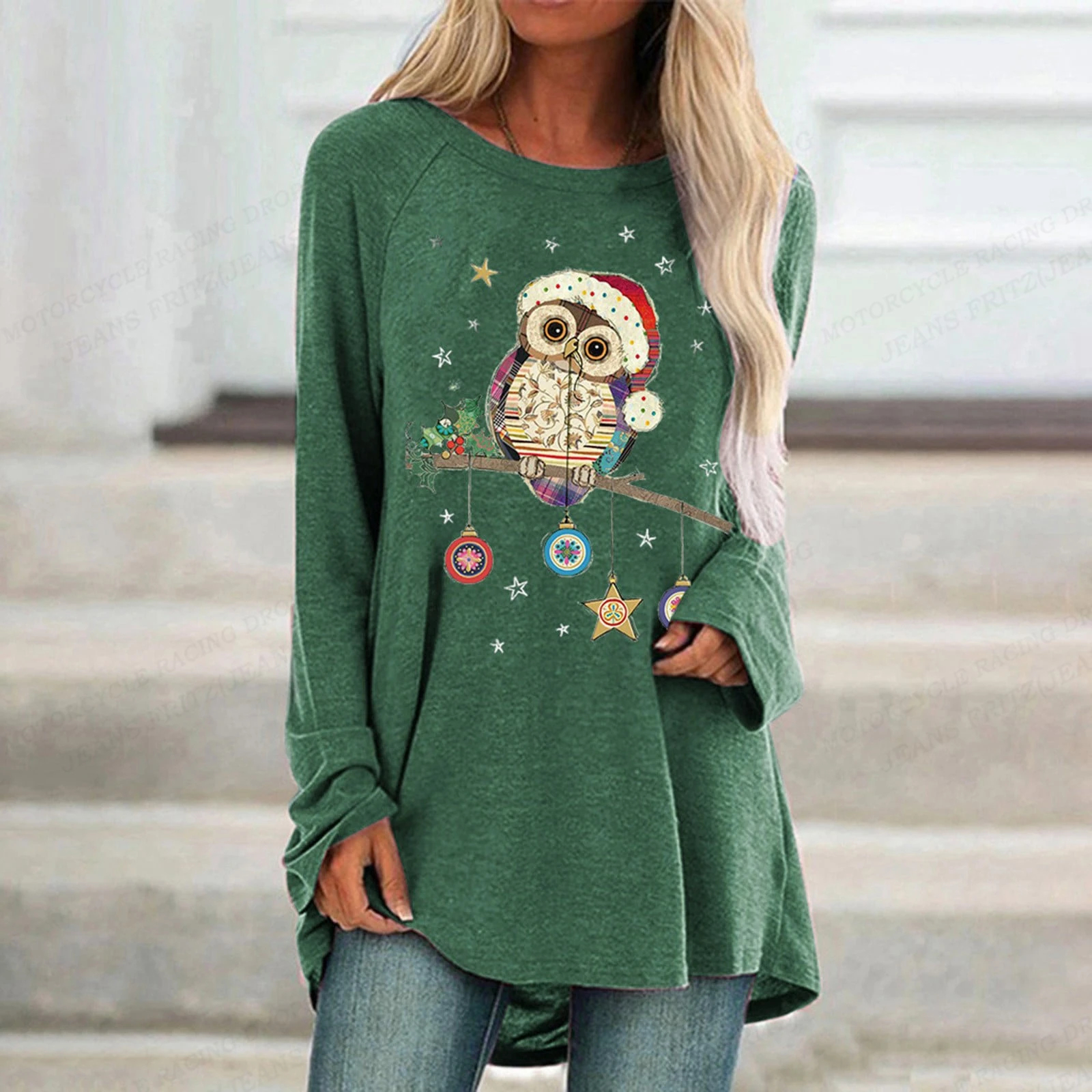 Owl T Shirt Women T-shirt Women Fashion T-shirt Animal Tshirt Long Sleeve Tops Tees Essiential Tops Kawaii Tunic Womens Clothing