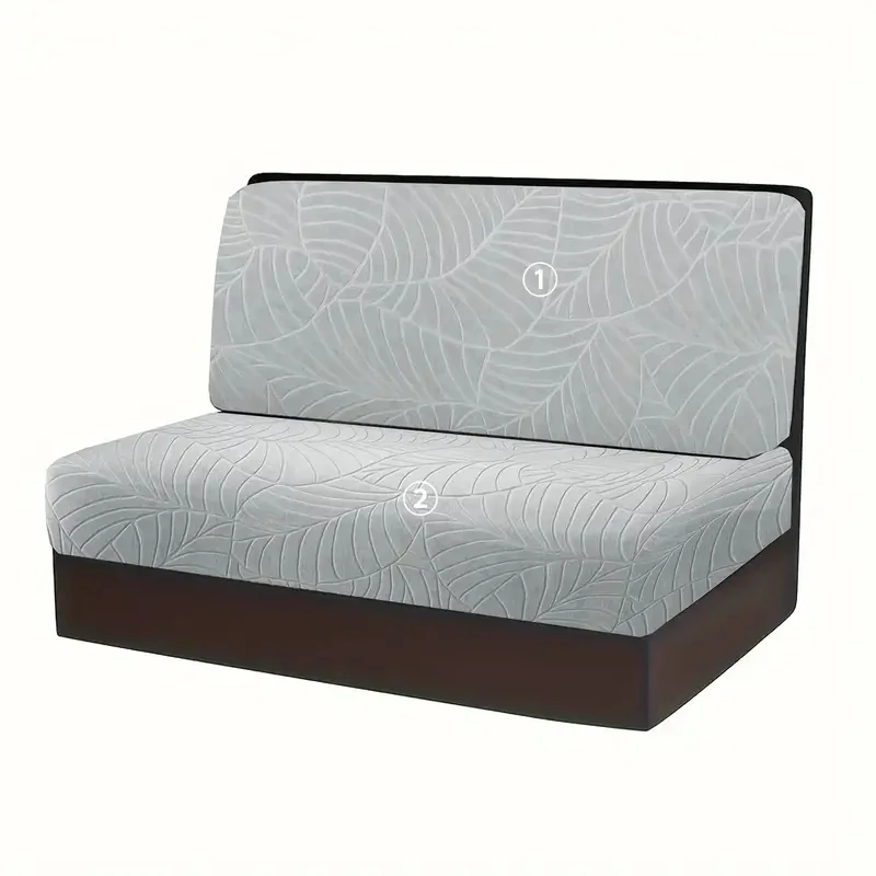 2 stks/set Bladeren Jacquard RV Dinette Kussenhoezen Elastische Armloze Bank Hoes Stretch Rv Camper Auto Bench Seat Cover