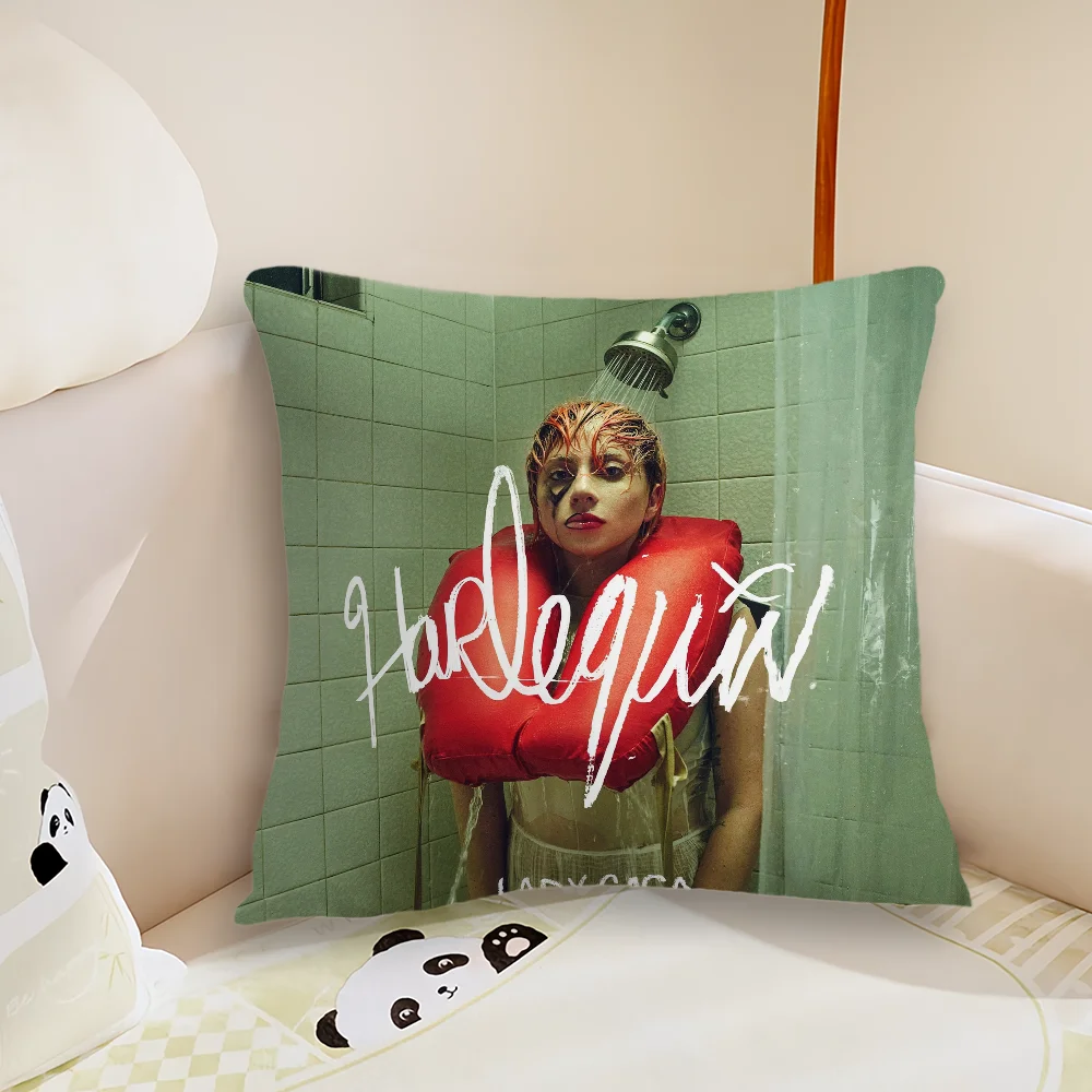 Singer L-Lady G-Gaga Harlequin Pillow Case Living Room Sofa Cushion Cover Suitable For Home Bedroom Room Decoration