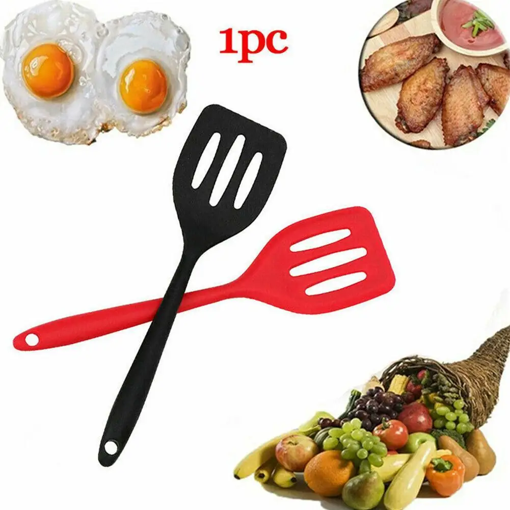 Non Stick Silicone Slotted Turner High Heat Resistant Spatula Frying Cooking Pancake Pan Cooking Utensils Tools Shovel Kitc L0Q3