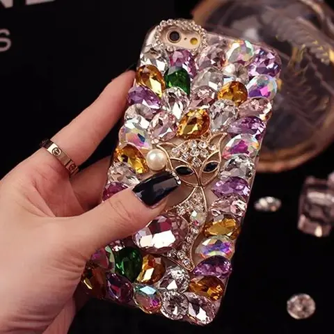 Custodia con strass in vetro volpe per Huawei, Cover con diamante in cristallo di lusso, P9, P10, P20, P30 Lite, Mate 9, 20, 20X, 30 Pro Lite